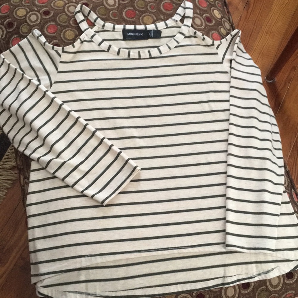 MINKPINK long sleeve shoulder cut out top M